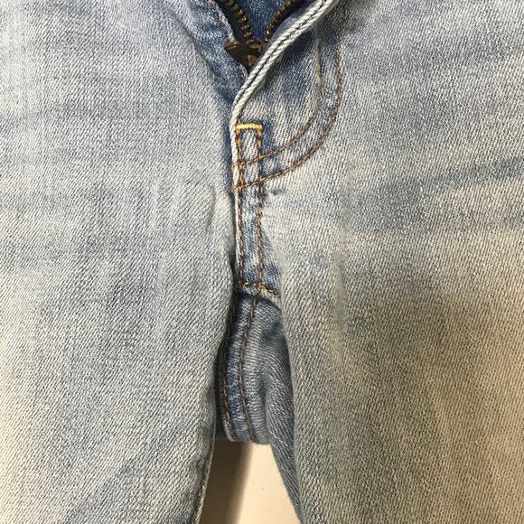 American Eagle Super Stretch Distressed Skinny Raw Hem Jeans Light Wash Size 2 - Picture 8 of 9